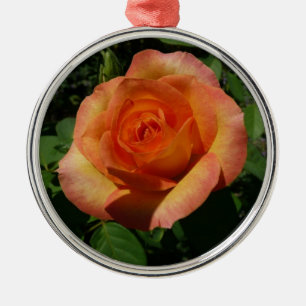 Adorno Metálico Fotografía de Peach Rosa Naranja Floral