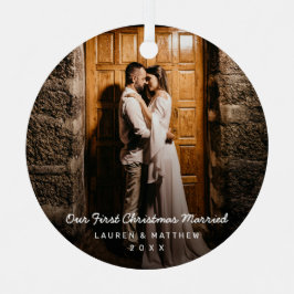 Adorno Metálico Fotografía moderna simple Nuestra primera Navidad 