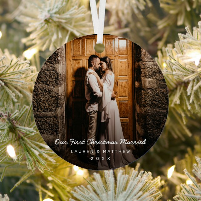 Adorno Metálico Fotografía moderna simple Nuestra primera Navidad  (in situ)