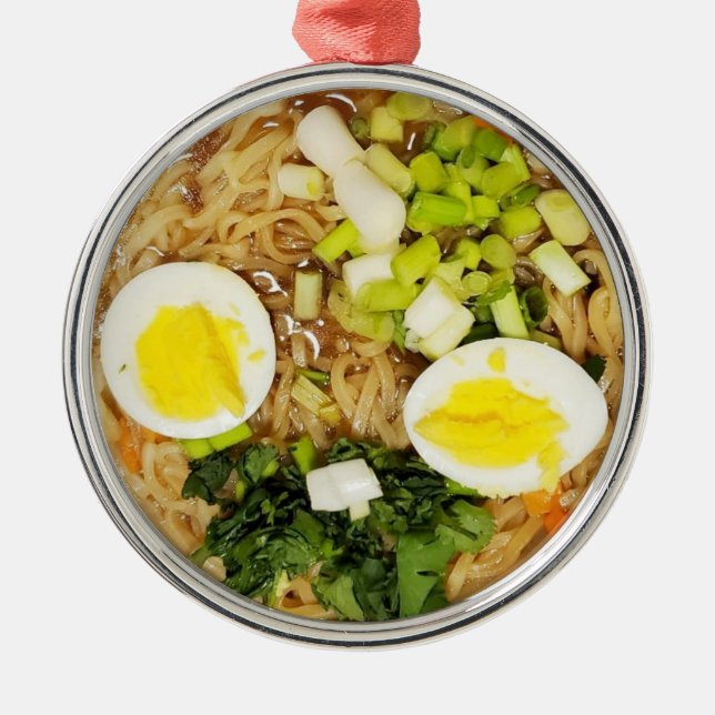 Adorno Metálico Fotos de fideos, divertidos Navidades de la sopa d (Frente)