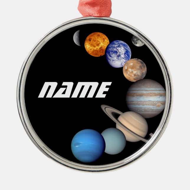 Adorno Metálico Fotos del montaje JPL de la Sistema Solar - nombre (Frente)