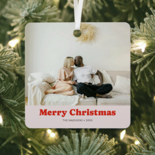 Adorno Metálico Fotos en serie dramáticas de Feliz Navidad Retro