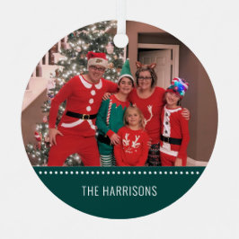 Adorno Metálico Fotos navideñas de Feliz Verde Abierto