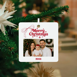 Adorno Metálico Fotos navideñas merry arco rojo dibujado a mano re
