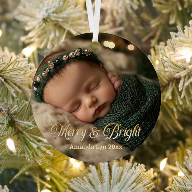Adorno Metálico Fotos personalizadas para bebés merry y luminosas (in situ)