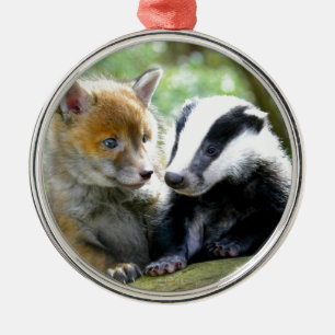 Adorno Metálico Foxcub y Badger Cute!