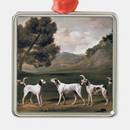 Adorno Metálico Foxhounds in a Rural Landscape (de George Stubbs)