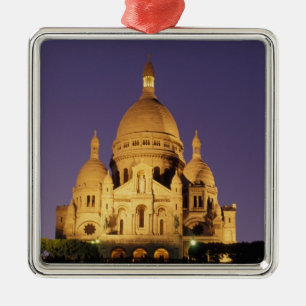 Adorno Metálico Francia, París, Sacré-Coeur al anochecer.