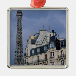 Adorno Metálico Francia, París, torre Eiffel detrás del tren del