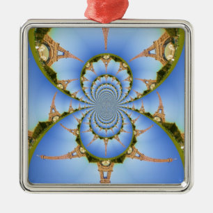 Adorno Metálico Francia Paris Torre Eiffel Kaleidoscope Azul Logra