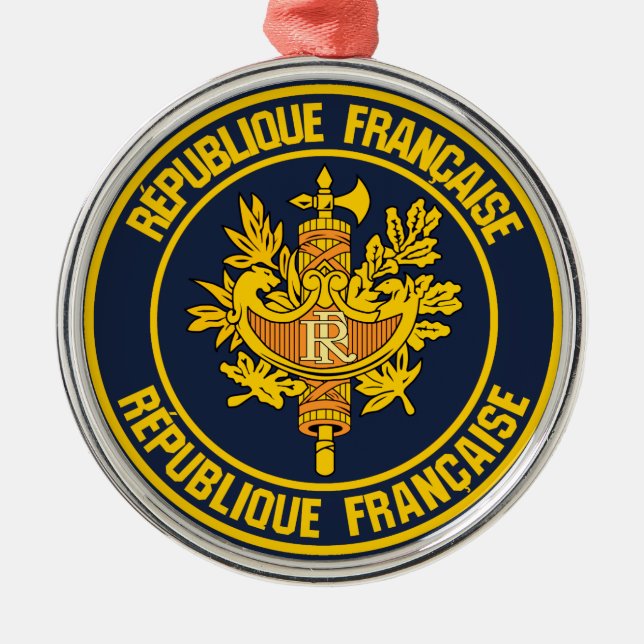 Adorno Metálico Francia redonda Emblem (Frente)