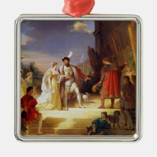 Adorno Metálico Francois I con Leonardo da Vinci