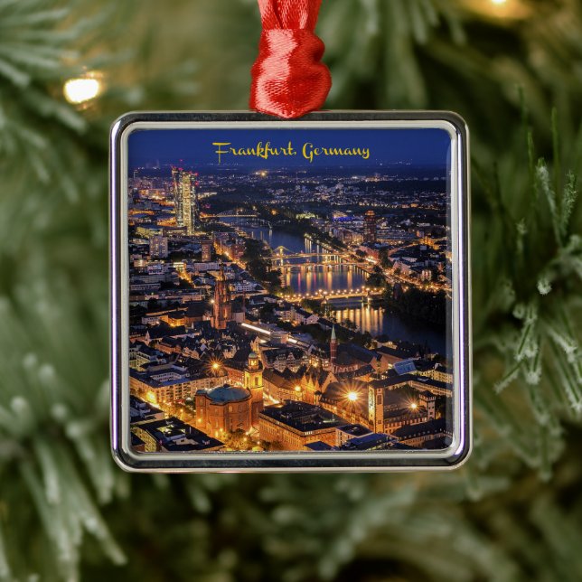 Adorno Metálico Frankfurt, Alemania en Twilight (Árbol)