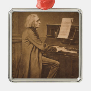 Adorno Metálico Franz Liszt en el piano
