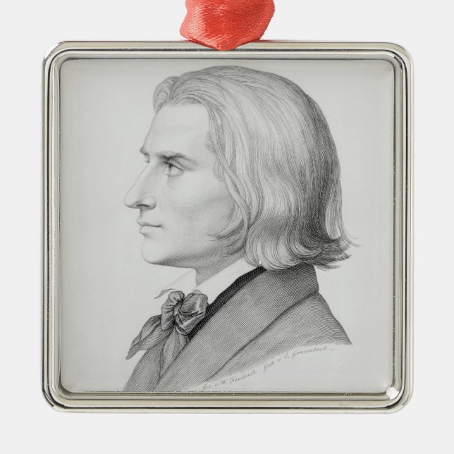 Adorno Metálico Franz Liszt, grabado por Gonzenbach (Frente)
