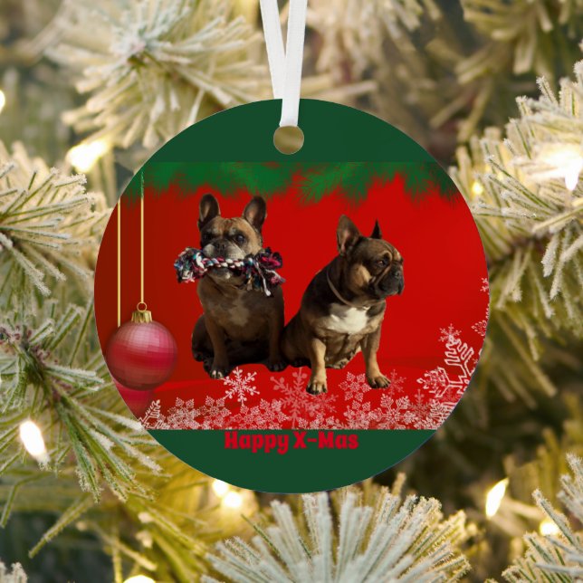Adorno Metálico französische Bulldogge Weihnachtsschmuck (in situ)