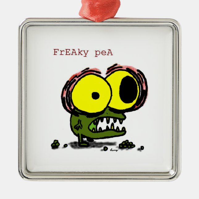 Adorno Metálico Freaky Pea Ornament (Frente)