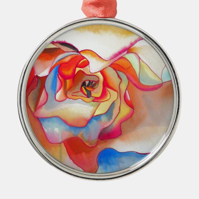 Adorno Metálico Fred martin begonia acuarela arte (Frente)