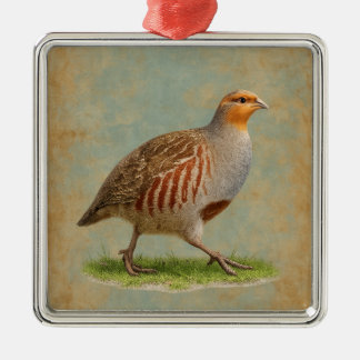 Adorno Metálico French Partridge  design Christmas tree decoration