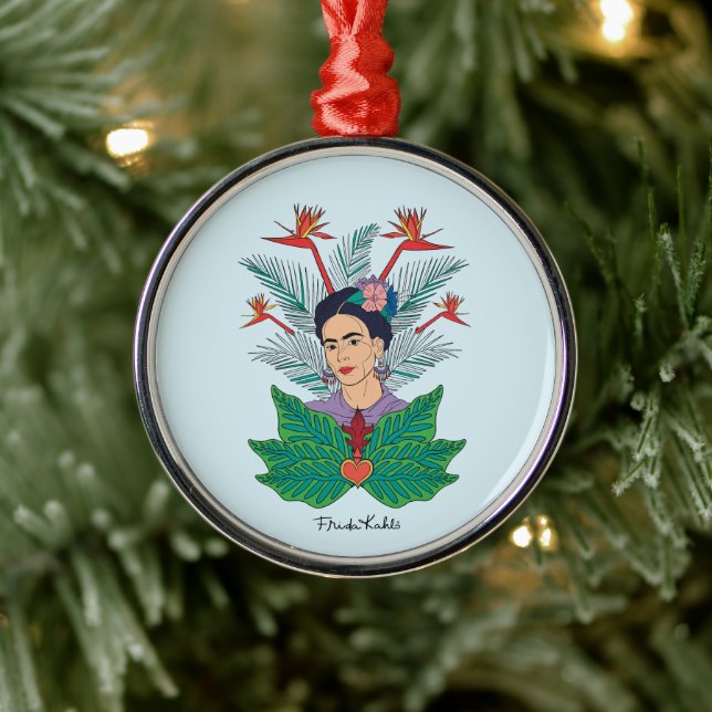 Adorno Metálico Frida Kahlo | Aves de Paraíso Floral Gráfico (Árbol)
