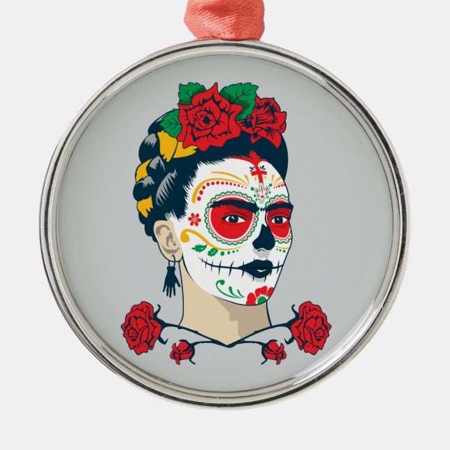 Adorno Metálico Frida Kahlo el | El Día de los Muertos (Frente)