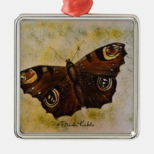 Adorno Metálico Frida Kahlo pintó la mariposa