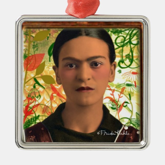Adorno Metálico Frida Kahlo Reflejando (Frente)