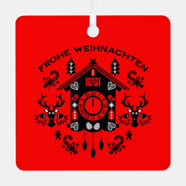 Adorno Metálico Frohe Weihnachten (Anverso)