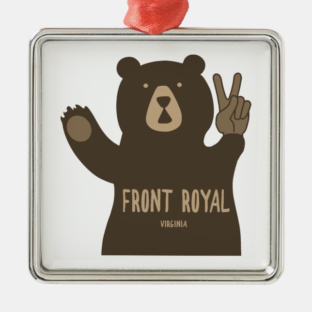 Adorno Metálico Front Royal Virginia Peace Bear (Frente)