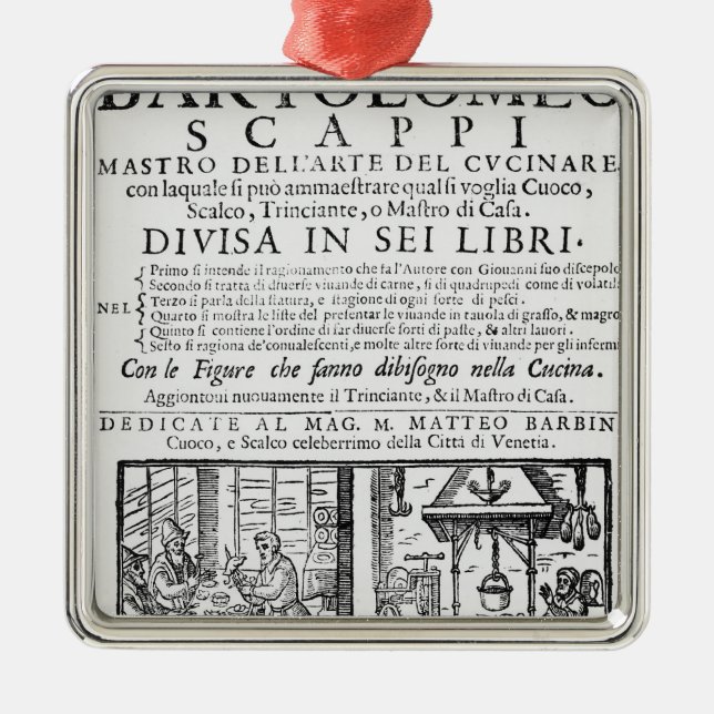 Adorno Metálico Frontispiece para cocinar el libro de Bartolomé (Frente)