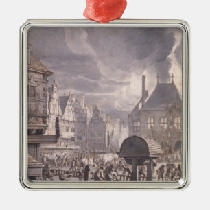 Adorno Metálico Fuego en ayuntamiento viejo en Amsterdam