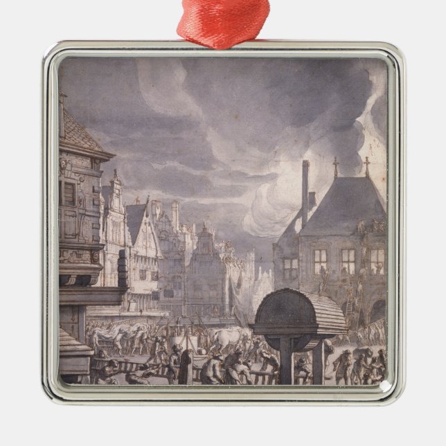 Adorno Metálico Fuego en ayuntamiento viejo en Amsterdam (Frente)