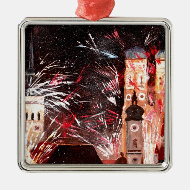 Adorno Metálico Fuegos artificiales en Munich (Frente)