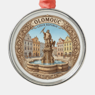 Adorno Metálico Fuente de Júpiter, Dolní náměstí, recuerdo de Olom