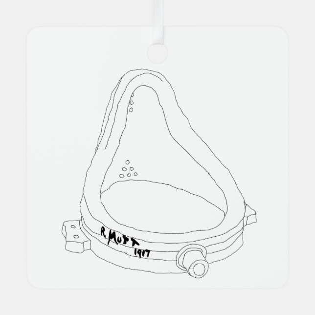 Adorno Metálico Fuente de Marcel Duchamp R.Mutt 1917 (Anverso)