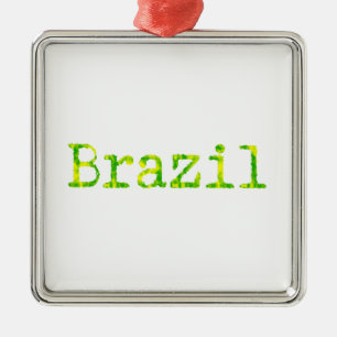 Adorno Metálico Fuente verde y amarilla de Brasil