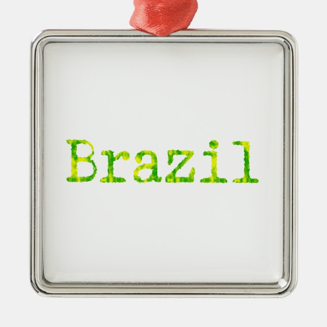 Adorno Metálico Fuente verde y amarilla de Brasil (Frente)