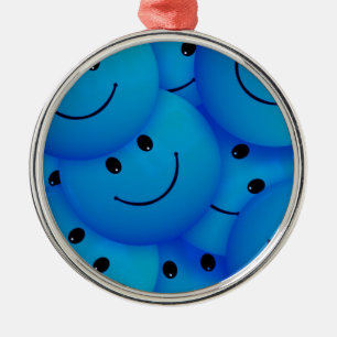 Adorno Metálico Fun Guay Happy Blue Faces