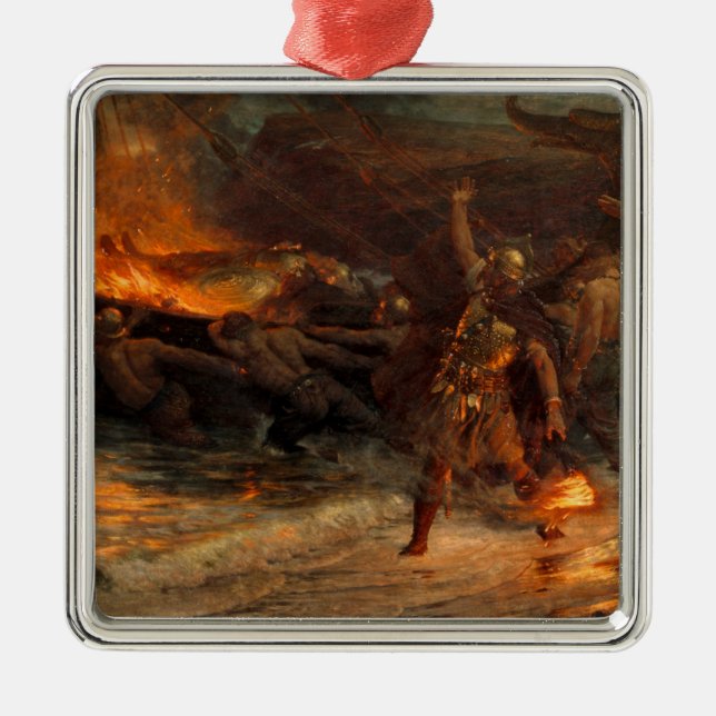 Adorno Metálico Funeral de un Viking (por Frank Dicksee) (Frente)