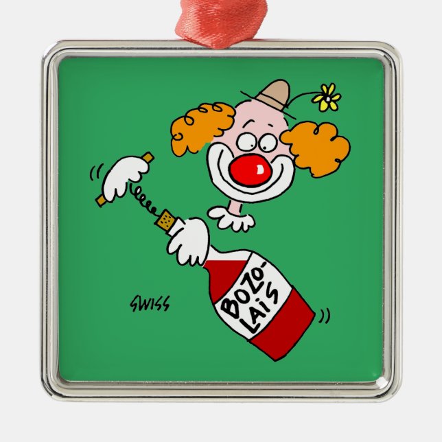 Adorno Metálico Funny Beaujolais Personalizado de vinos Navidades  (Frente)