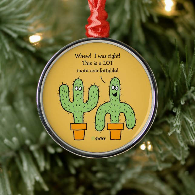 Adorno Metálico Funny Cactus Personalizado Texas Arizona Cacti Nav (Árbol)