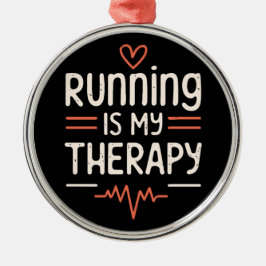 Adorno Metálico Funny runner marathoner cita chistes negros y rojo