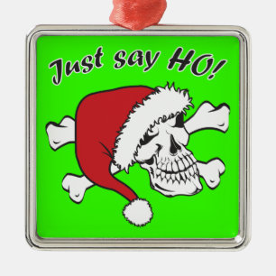 Adorno Metálico Funny Santa Skull