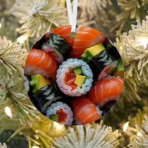 Adorno Metálico Funny Sushi Pun Navidades personalizados