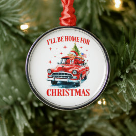 Adorno Metálico Funny Trump Santa Hat Estaré en casa para Navidade