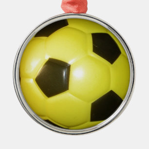 Adorno Metálico Fútbol amarillo y negro.