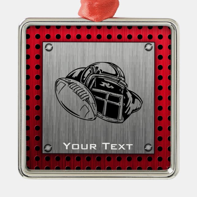 Adorno Metálico Fútbol metalizado cepillado de la mirada (Frente)