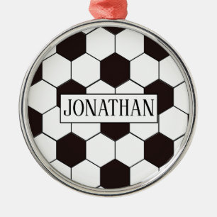 Adorno Metálico Fútbol   Patrón de fútbol personalizable   Nombre