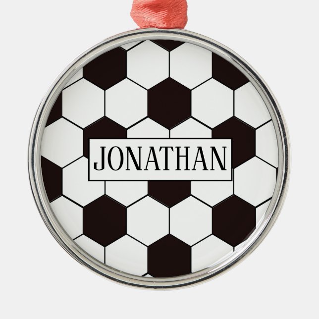Adorno Metálico Fútbol | Patrón de fútbol personalizable | Nombre  (Frente)