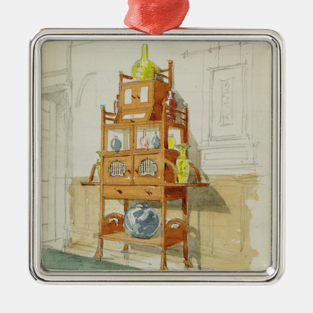 Adorno Metálico Gabinete de la exposición, c.1860s-70s (w/c y (Frente)